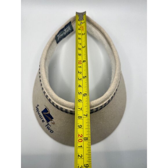VTG 90s Two Square Fabric Sun Visor W Sweatband OS Made In USA Town Talk Golfing - Picture 9 of 10